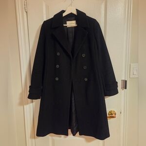 Babaton (Artzia) Women's Elegant Black Pea Coat/Wool Coat, Cashmere Blend